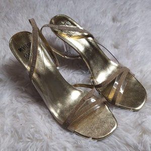 Mootsies Tootsies Clear Gold Slingback Sandals
